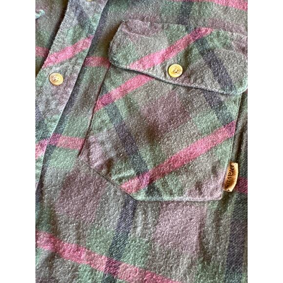 Dravus Medium Green Red Black Tartan Plaid Flannel Shirt - Picture 3 of 7